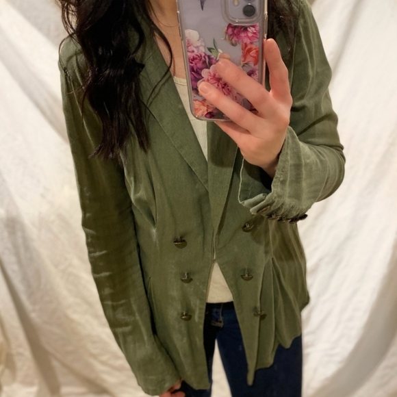 Free People Green Blazer - Picture 6 of 9